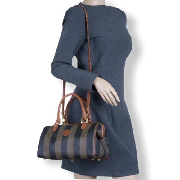 Fendi Handbags - Vintage Fendi Pequin Boston Bag